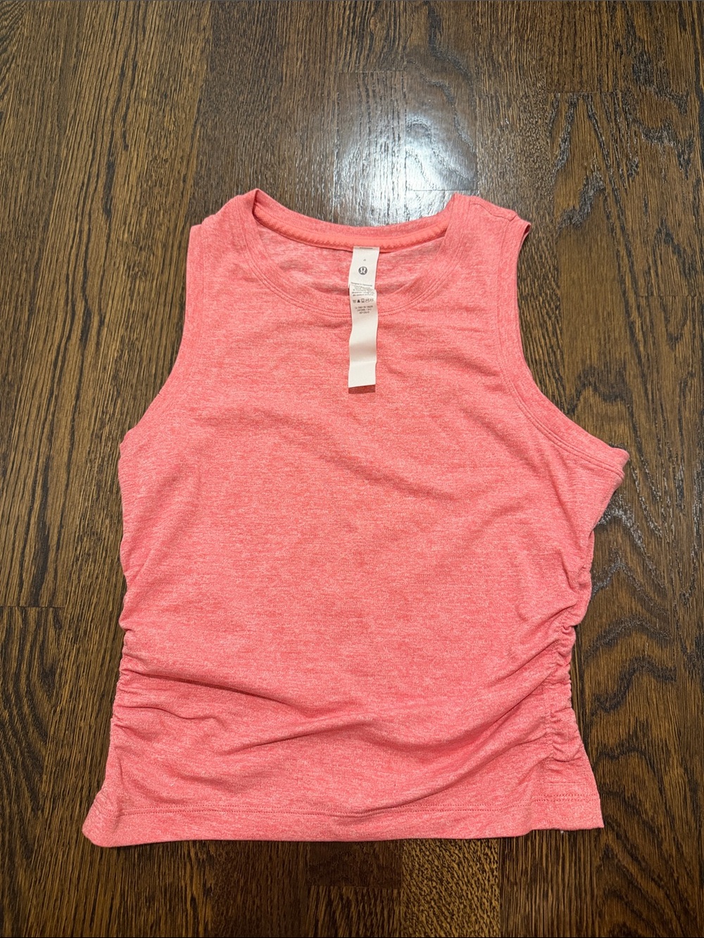 LULULEMON athletica Coral Pink Ruched Side Tank